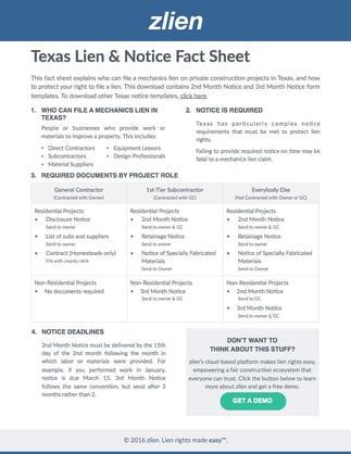 texas fact sheet notice intent form lien thousands name buried statutes complicated country most some branded tx pages